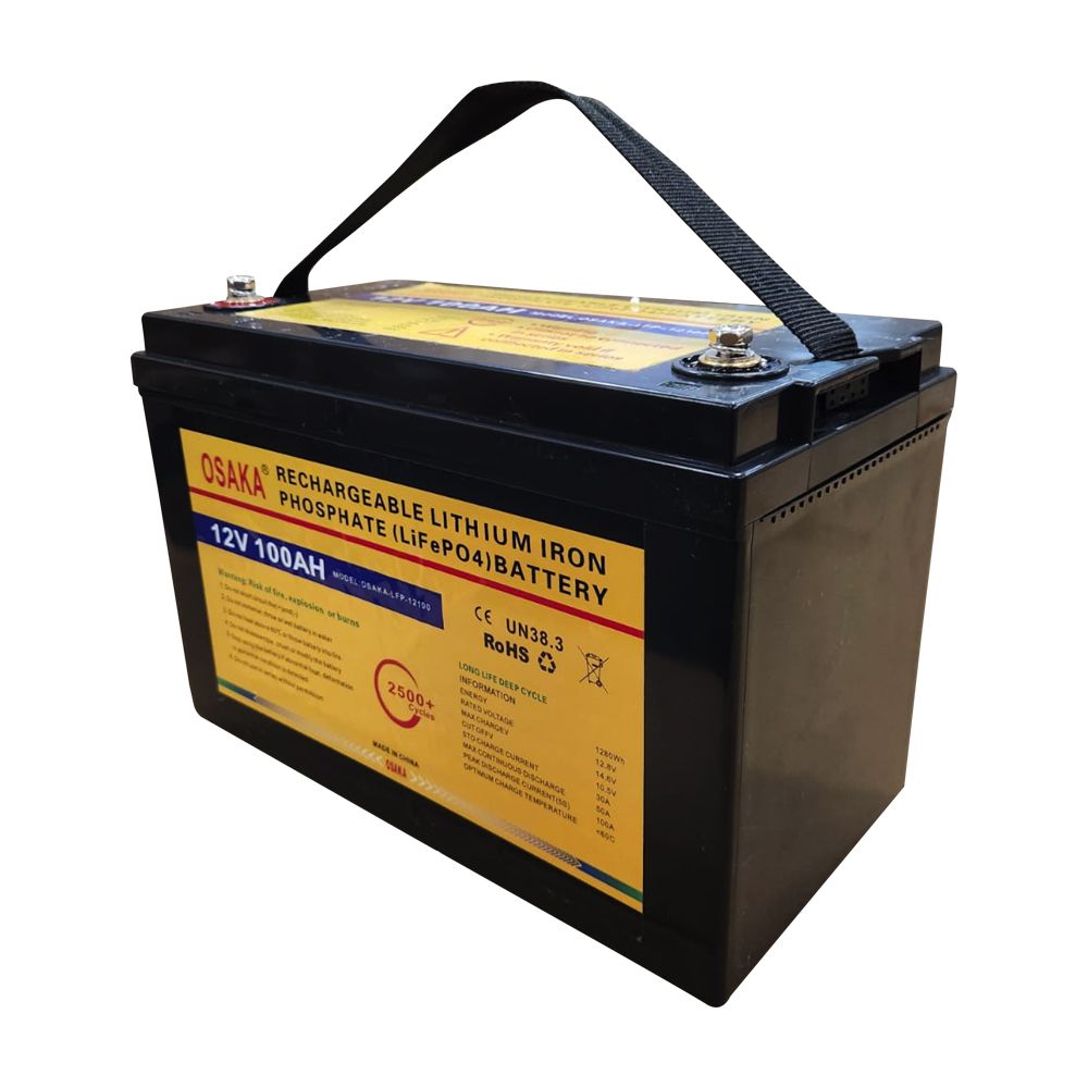 Osaka 12V 100Ah Lithium-Ion Phosphate (LiFePO4) Battery – Rechargeables
