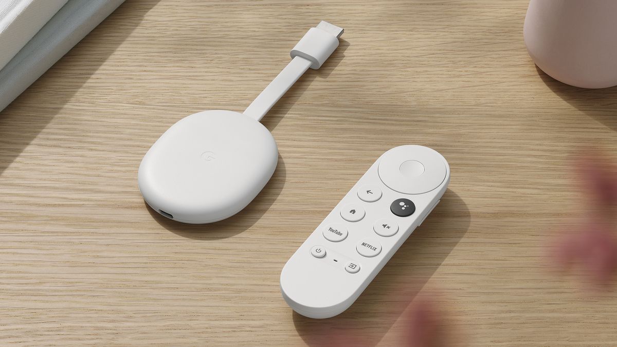 Chromecast with Google TV 4K HDR- Snow – Rechargeables