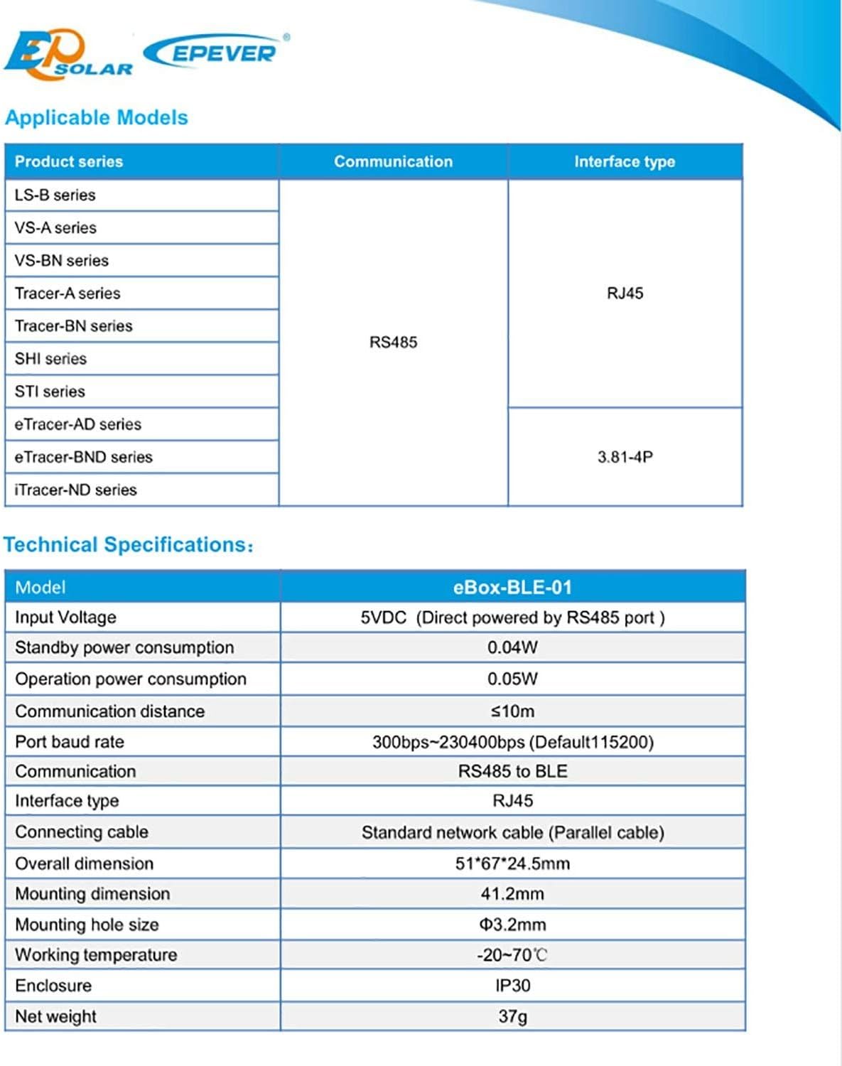 EPEVER eBox-BLE-01