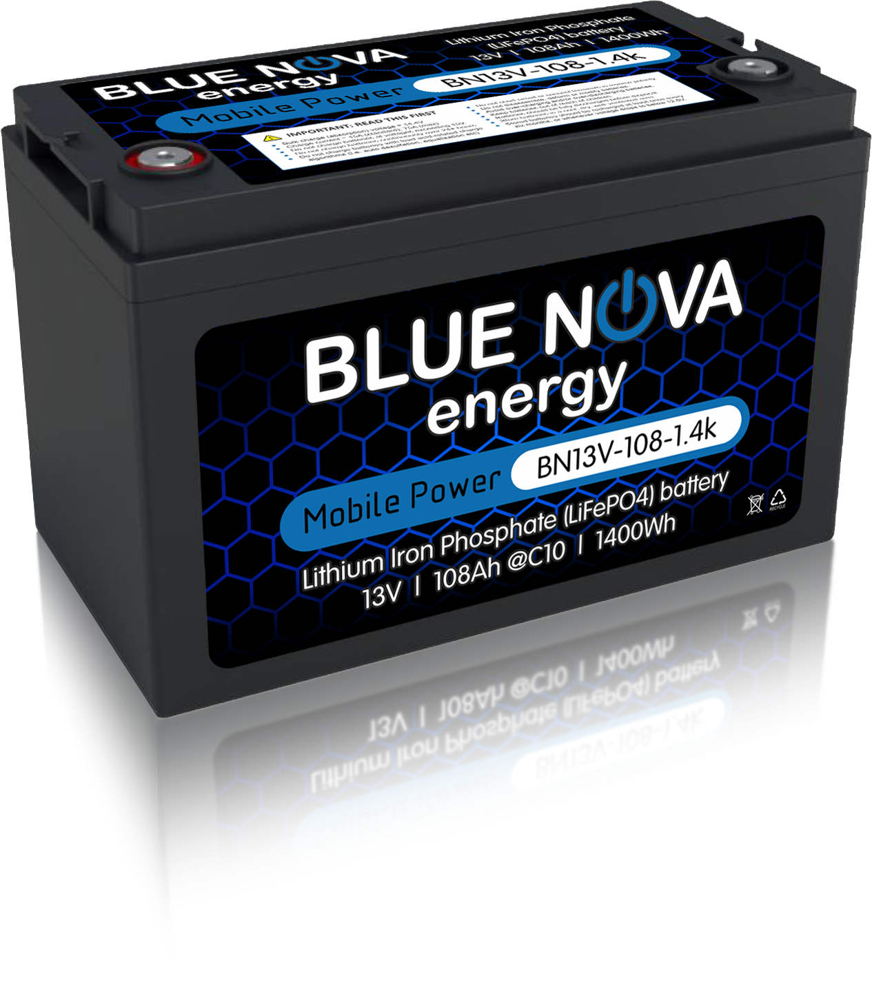 Blue Nova Mobile Power 13V Lithium-Ion Phosphate Battery