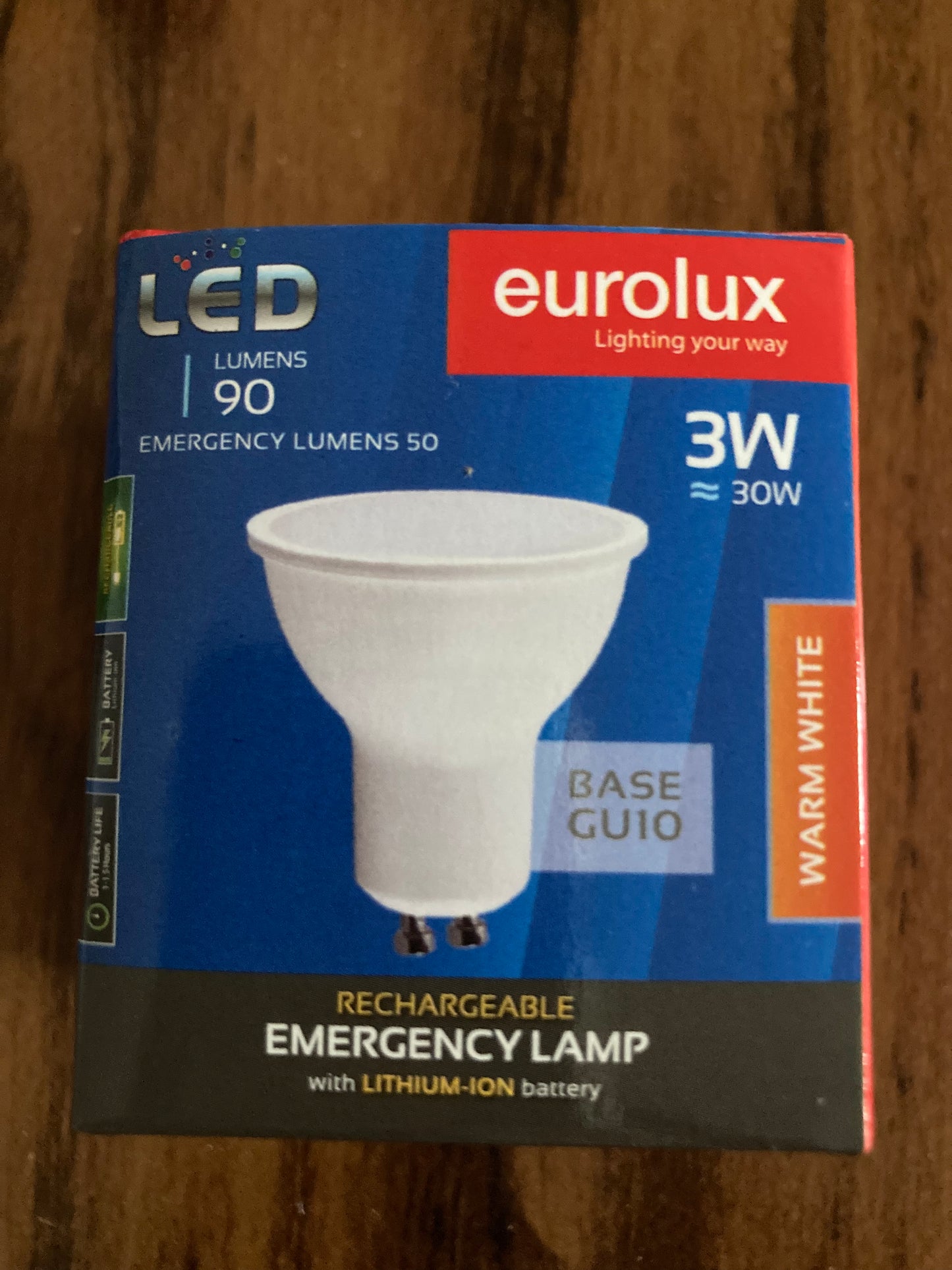 Eurolux GU10 3W Rechargeable LED (Warm White)